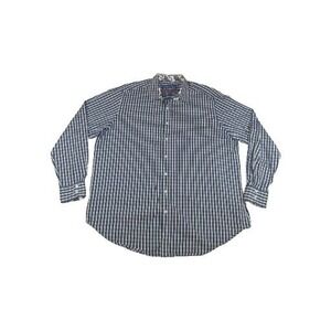 Robert Graham Flip Cuff Button Shirt Long Sleeve Blue Green Check Men 2XLT